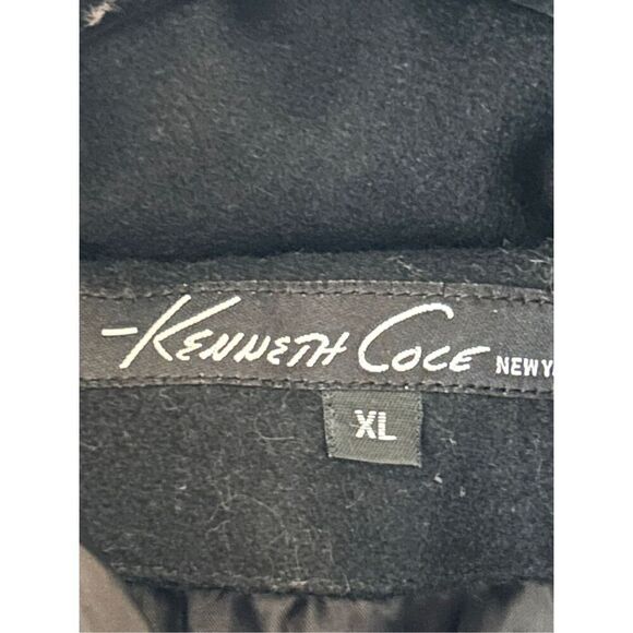 Kenneth Cole belted Mixed Media Down Feather puffer coat XL minimalist career - Picture 4 of 11